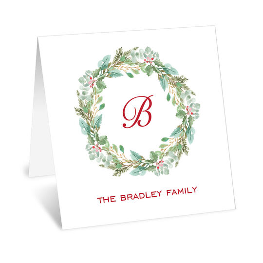 Welcoming Wreath Folded Enclosure Cards